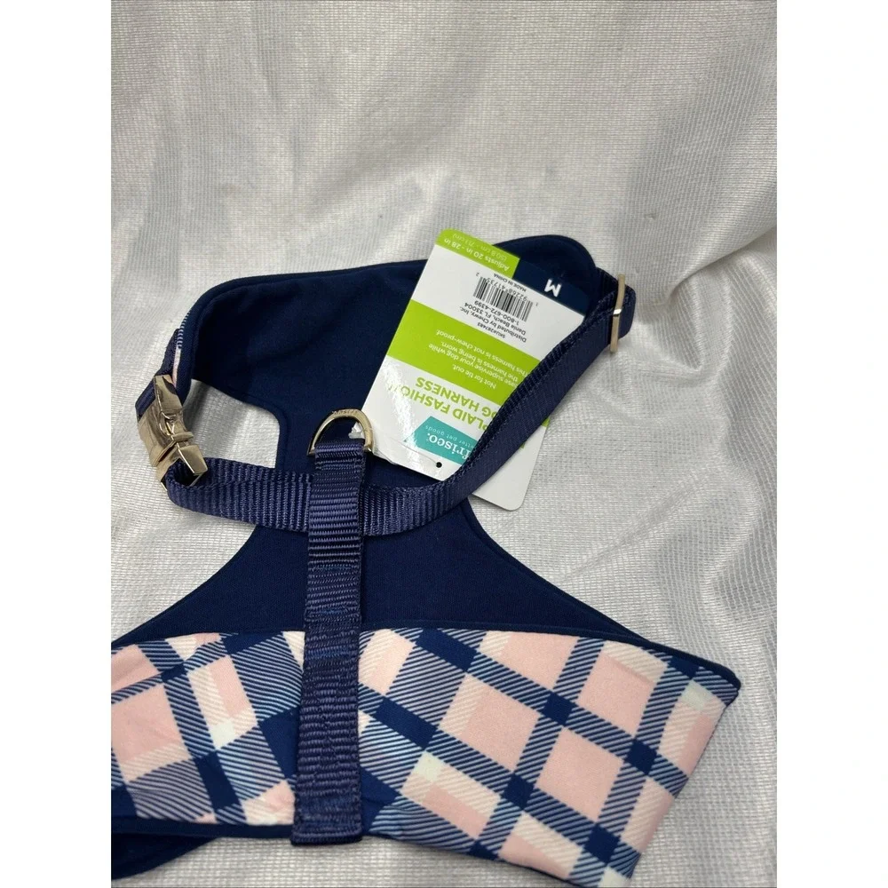 Frisco Pink Plaid Fashion Dog Harness and Collar to Match Size Medium NWT